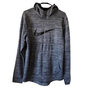 Nike Hoodie Dri Fit Small Gray Pull Over Athletic Performance Sweater High Neck